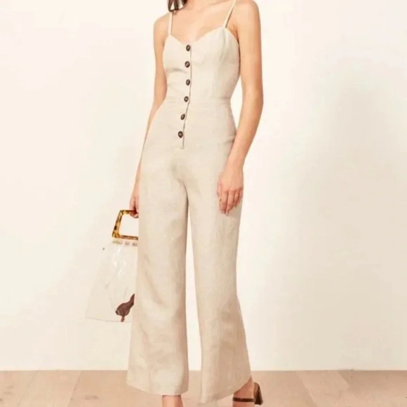 Reformation Torta Linen Jumpsuit in Sand Beige 33599 - Picture 5 of 15